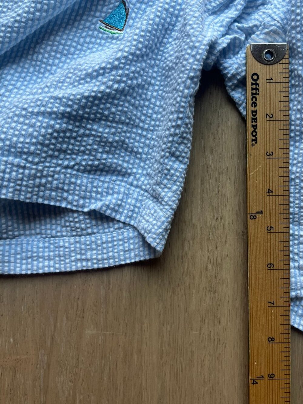 Castaway Nantucket Island Men's Blue Seersucker Beach Coastal Shorts Size 42 - Picture 2 of 9